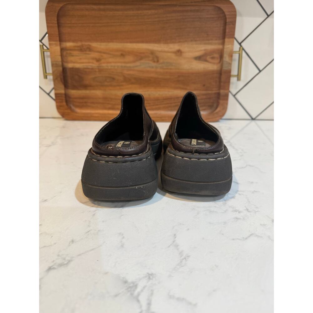 vintage Skechers brown leather clog mules chunky platform heel size 7 True 90s - Picture 7 of 11
